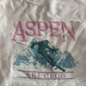 Ski Club Women's Sweatshirt - White and Pink